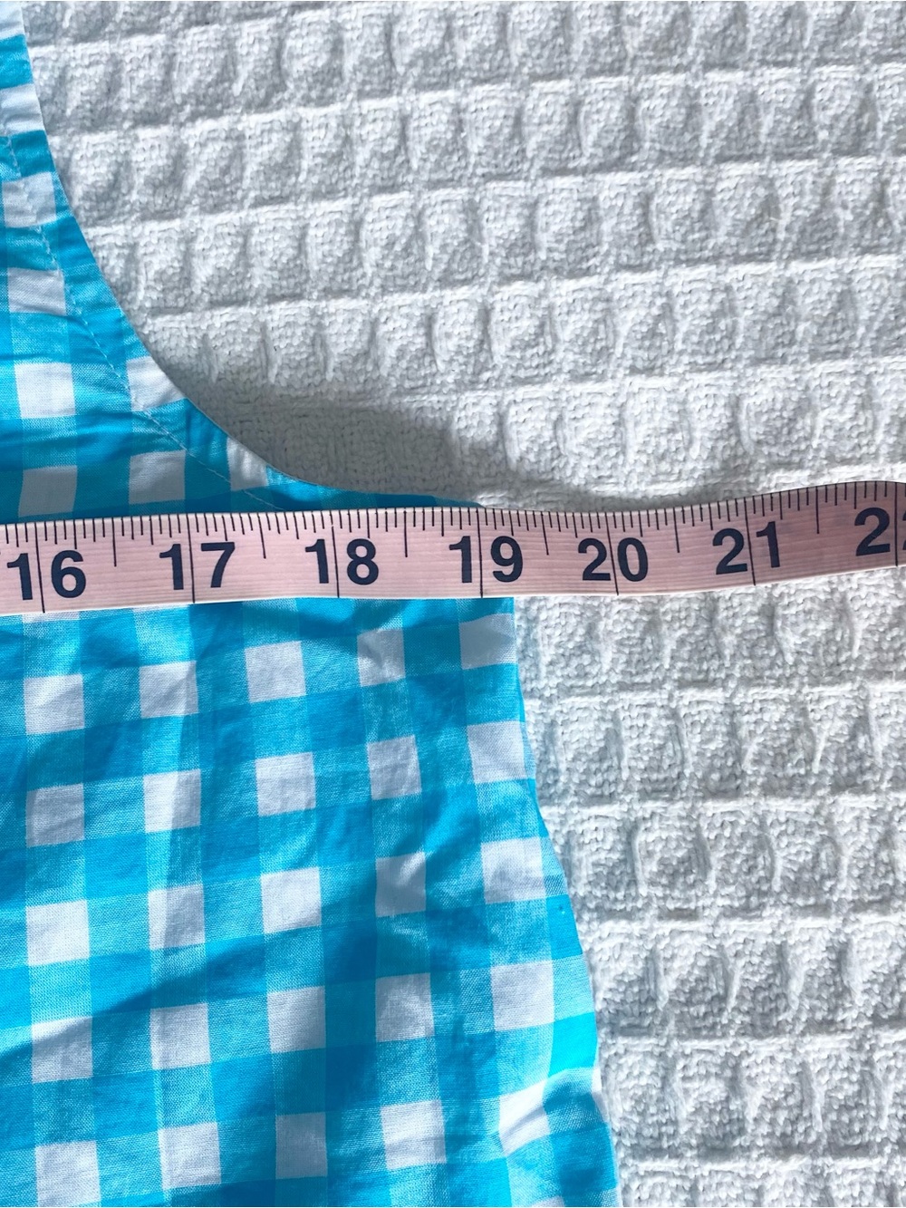 J. Crew Factory Turquoise and White Gingham Sleeveless Tank size Small - Picture 7 of 8